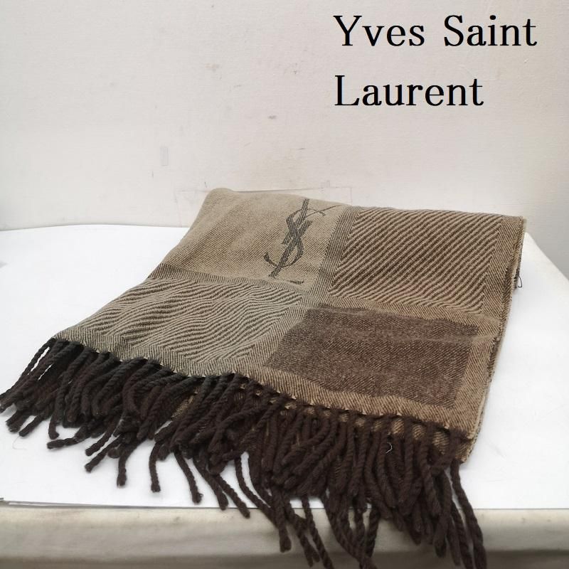 イヴサンローラン YSL ロゴ 大判 マフラー ストール メンズ - ISItems