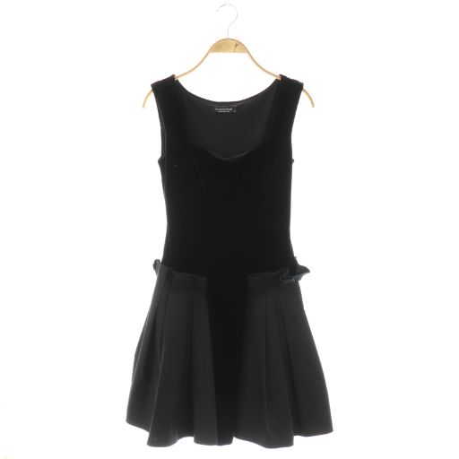 ベロアノワール バイ フォクシー ニューヨーク VELOUR NOIR by FOXEY YORK 切り替え ワンピース 膝丈 ノースリーブ 38 ブラック 26701 |HK OS