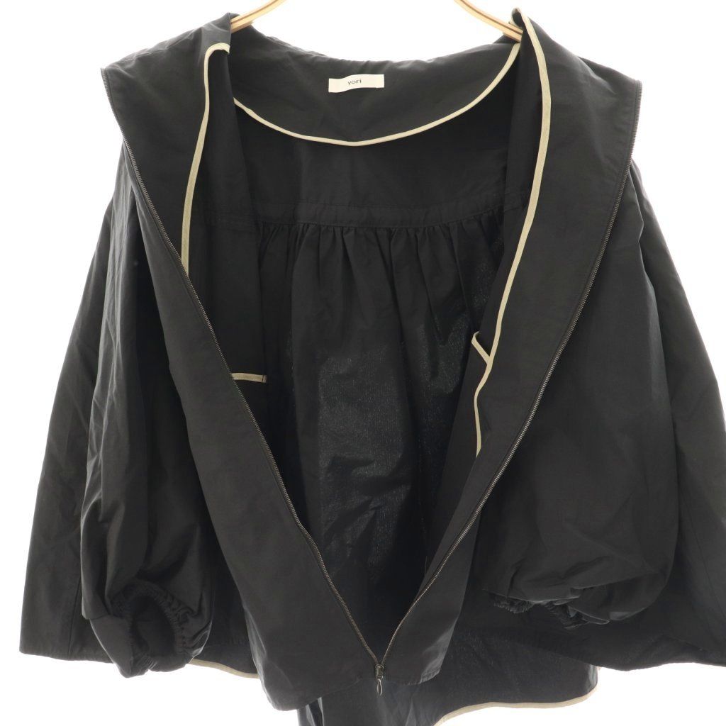  ヨリ yori バックギャザージップアップ撥水パーカー ジャンパー F ネイビー CX OS ジャンパー ブルゾン ジャケット アウター