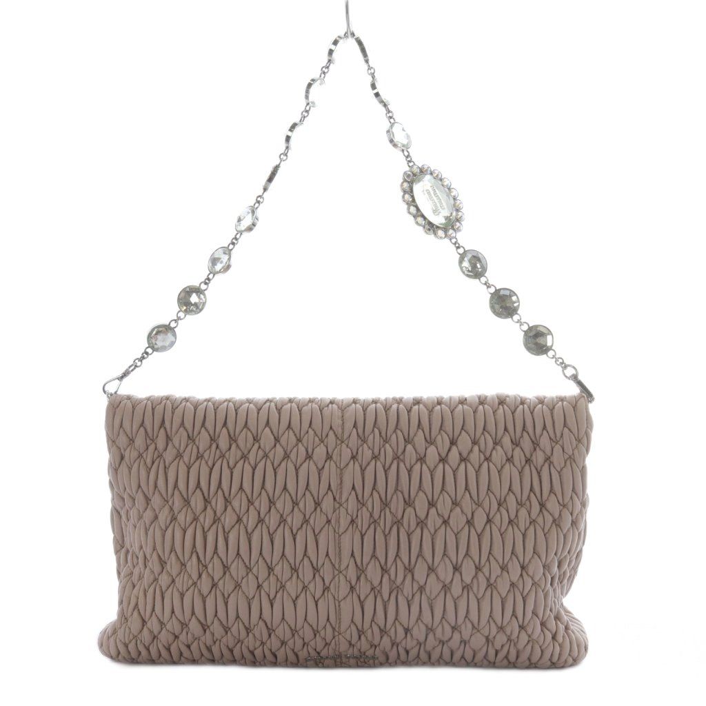 ミュウミュウ miumiu ナッパクリスタル 2 WAY バッグ クラッチバッグ ハンドバッグ ワンハンドル シープスキン ピンク RP 0169 YO 20 OH