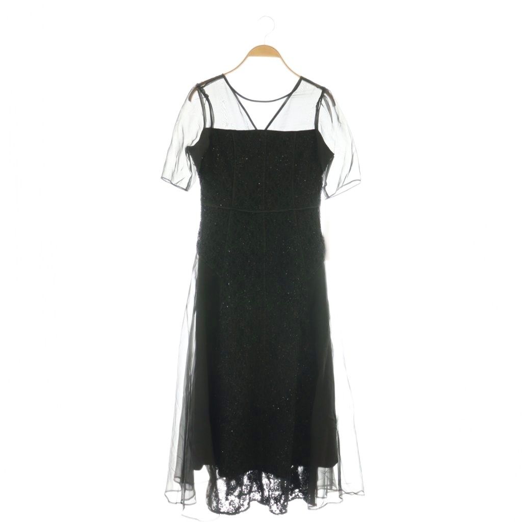 フレイアイディー FRAY I.D 25 SS モールエンブロイダリーレースドレス ワンピース ロング 0 ブラック |DF OS