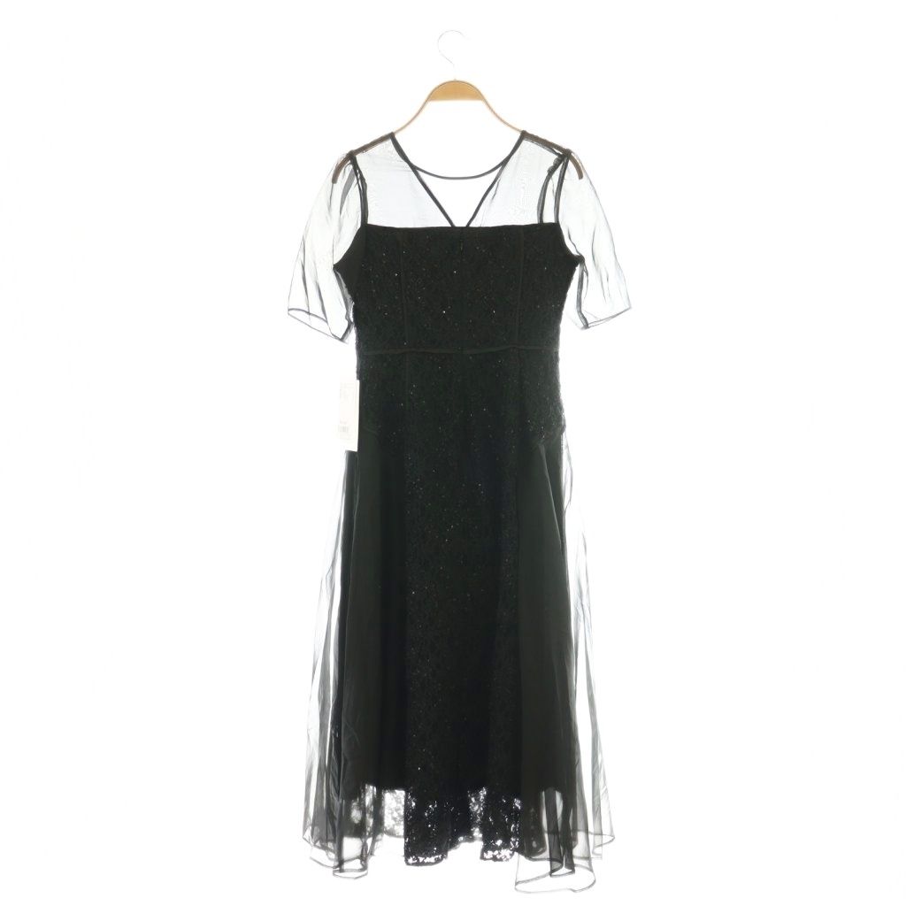 フレイアイディー FRAY I.D 25 SS モールエンブロイダリーレースドレス ワンピース ロング 0 ブラック DF OS