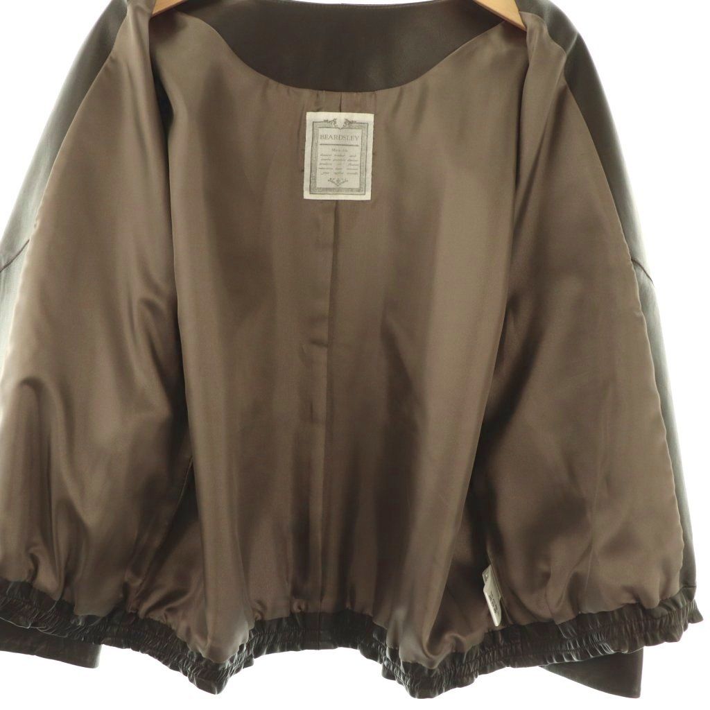  ビアズリー ガリャルダガランテ シープレザージャケット ノー ブルゾン 羊革 1 ダークブラウン ES OS ジャンパー ブルゾン ジャケット アウター