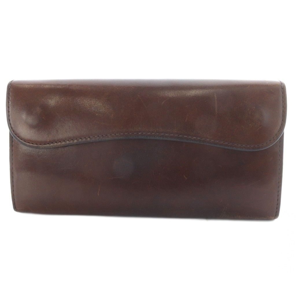 ワイルドスワンズ WAVE 長財布 シェルコードバン ダブルホック ブラウン |YO 24 AD