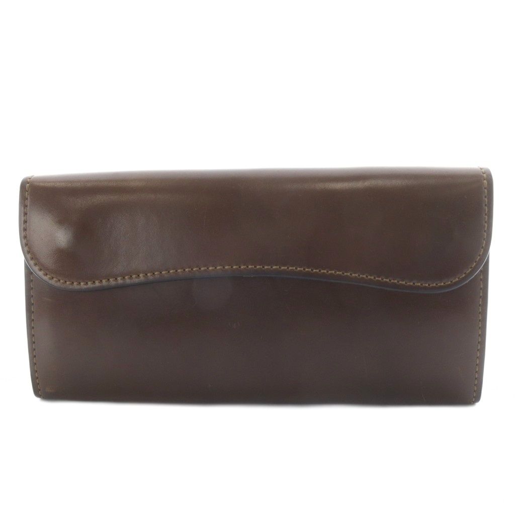 ワイルドスワンズ WAVE 長財布 シェルコードバン ダブルホック ブラウン |YO 23 AD