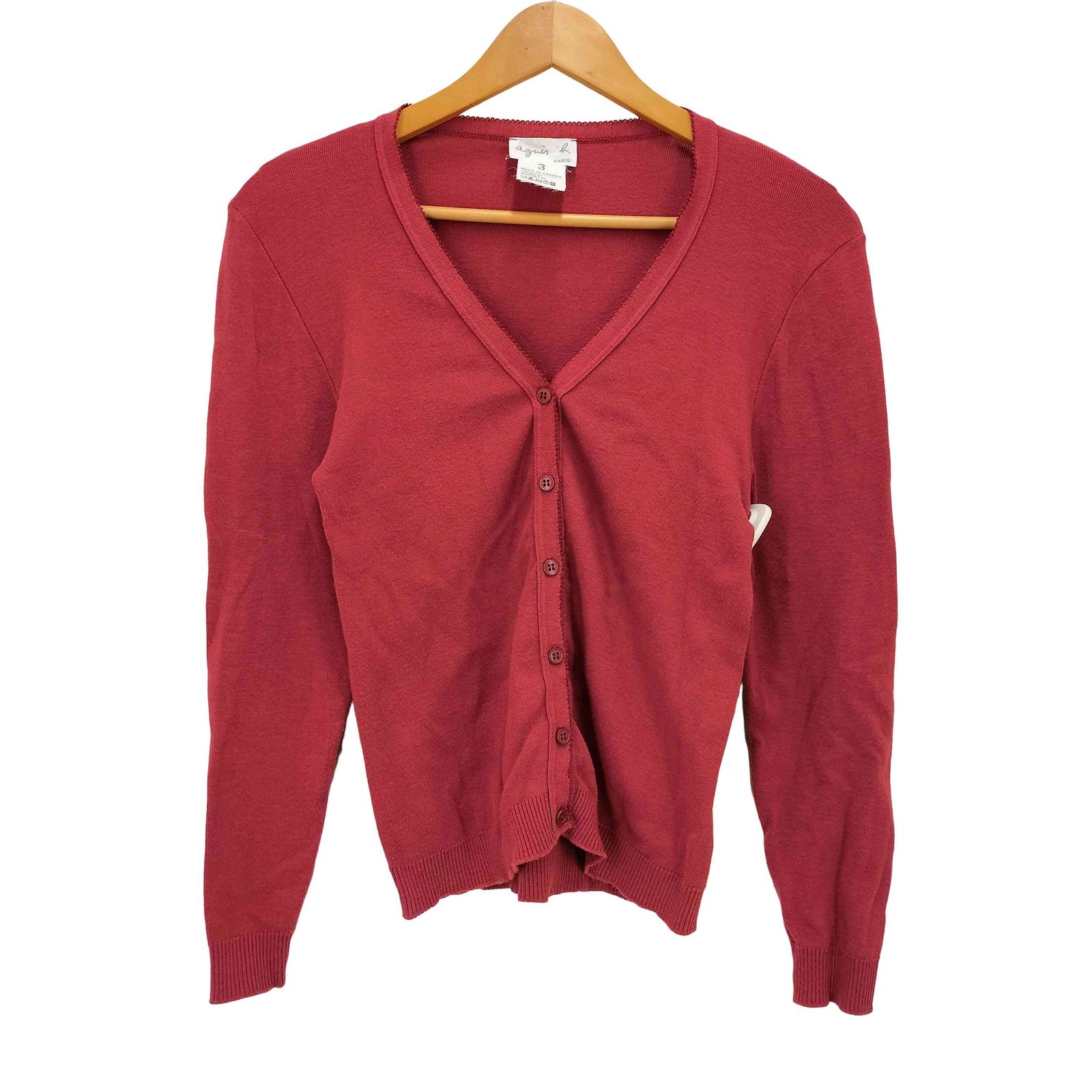 アニエスベー agnes b. PARIS フランス製 コットンカーディガン