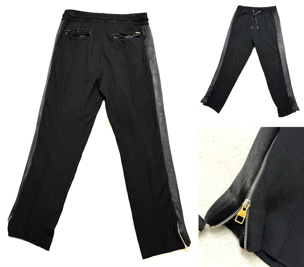 dunhill トラックジャケット　トラックパンツ 国内正規 dunhill ダンヒル ブラック サイドライン ジップ シルク