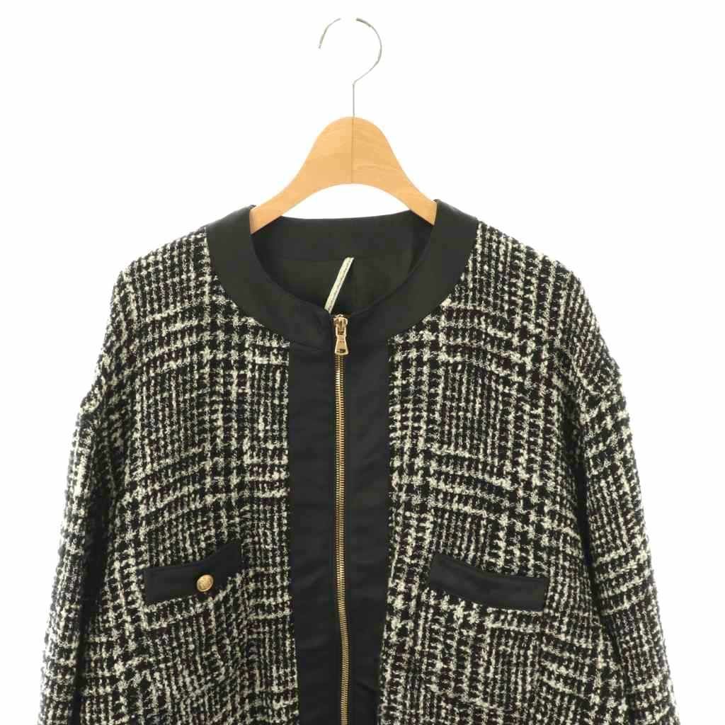 エムズブラック m's braque DeuxiemeClasse取扱い ツイードノーカラー