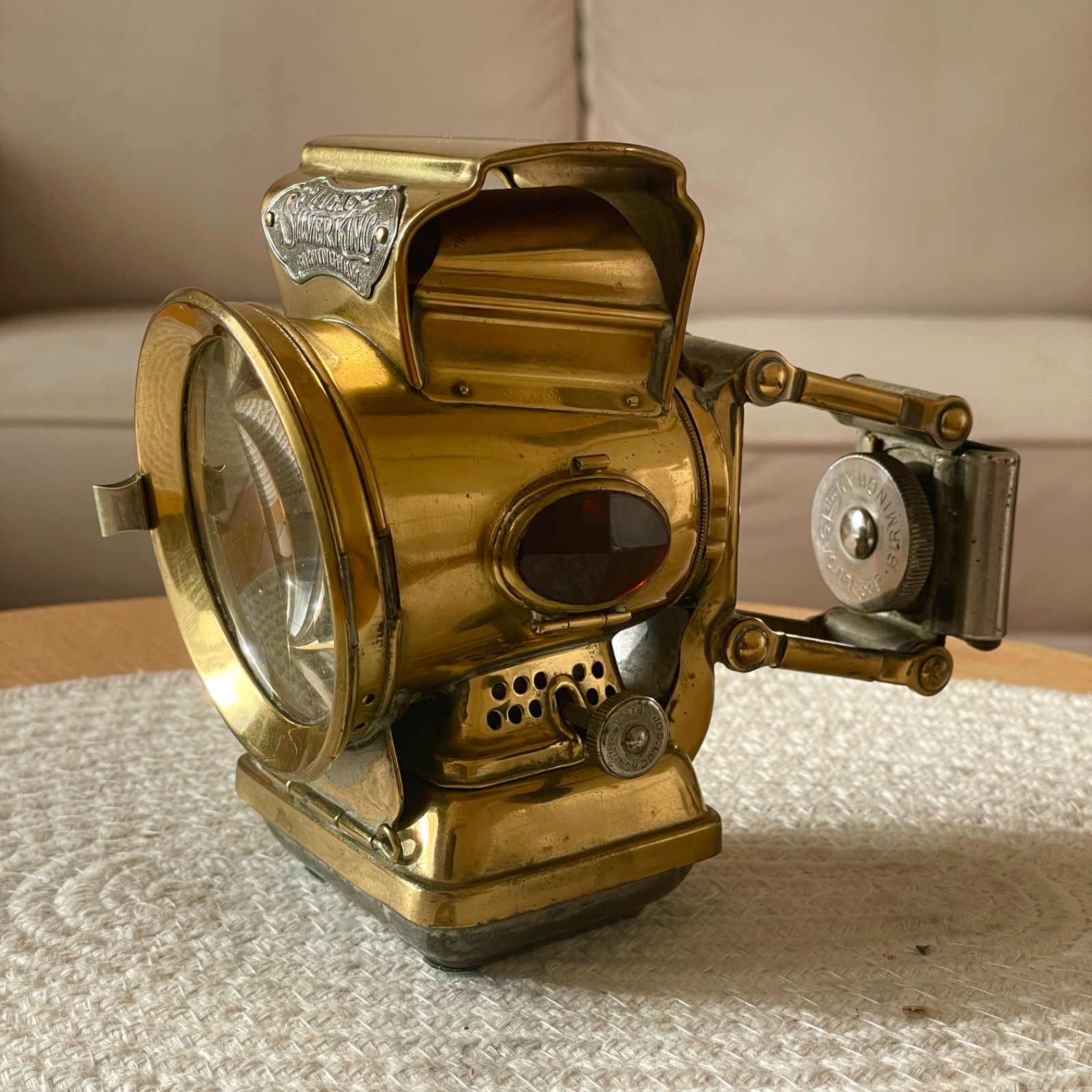 1900 s Lucas Silver King オイル-ランプ ニッケル版 バイシクルランプ ライト アウトドア 自転車 ヘッドライト