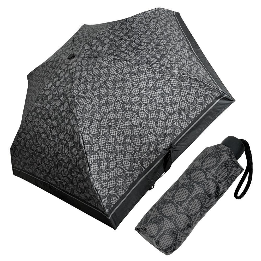 コーチ COACH 傘 折りたたみ傘 小物 UVカット シグネチャー ミニ アンブレラ CZ 197 SV GP グラファイト
