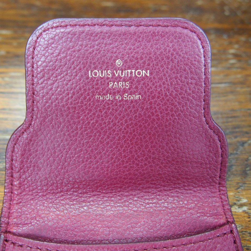 ルイヴィトン　iPhoneケース　モノグラム　アンプラント　赤紫　レザー シリアルあり ルイヴィトン モノグラム アンプラント マルチケース