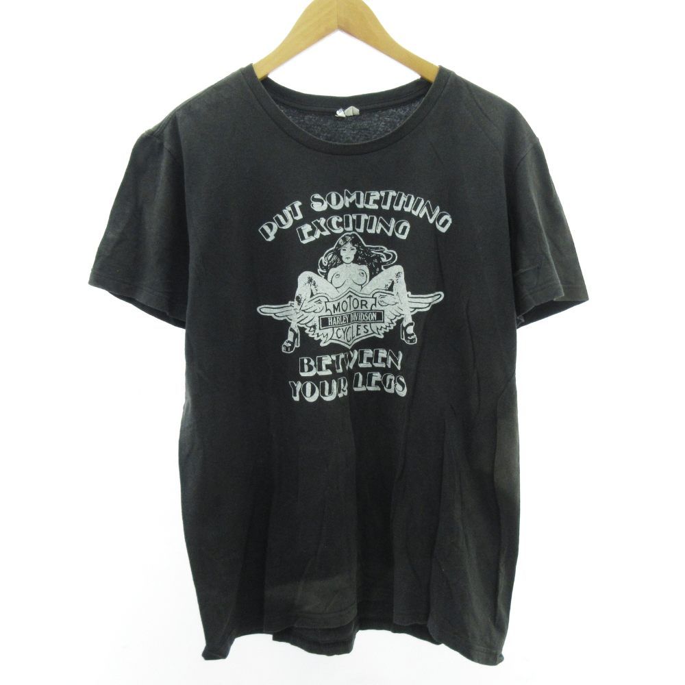 【中古】ヴィンテージ VINTAGE 00s ハーレーダビッドソン エンブレム プリント Tシャツ ジョーク 半袖 黒 ブラック F ヴィンテージ VINTAGE 00s ハーレーダビッドソン エンブレム プリント