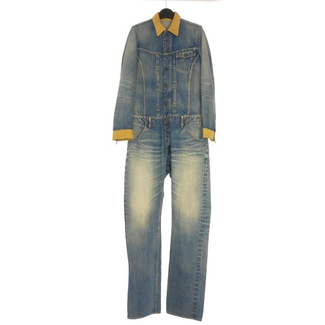 イサムカタヤマバックラッシュ ISAMU KATAYAMA BACKLASH THE LINE デニム オールインワン つなぎ 長袖 インディゴ