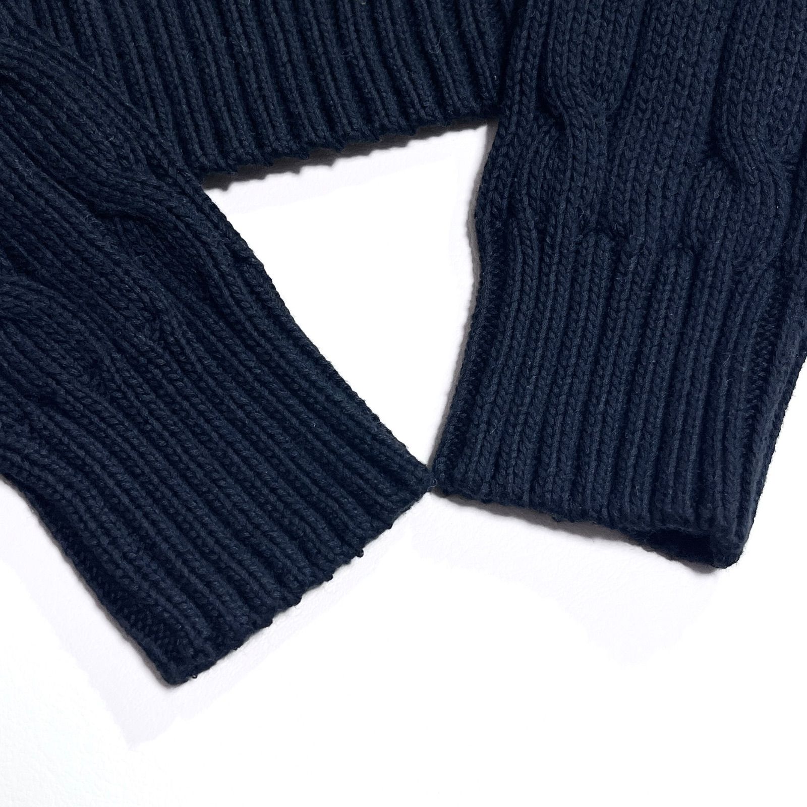 cZ20 POLO by RALPH LAUREN ピマコットン PIMA COTTON 100％ クルーネック コットン ニット セーター 長袖 ポニー刺繍 胸元 ワンポイント S ブラック 黒 ポロバイラルフローレン cZ20 Polo by Ralph Lauren ピマコットン PIMA COTTON 100％ クルー