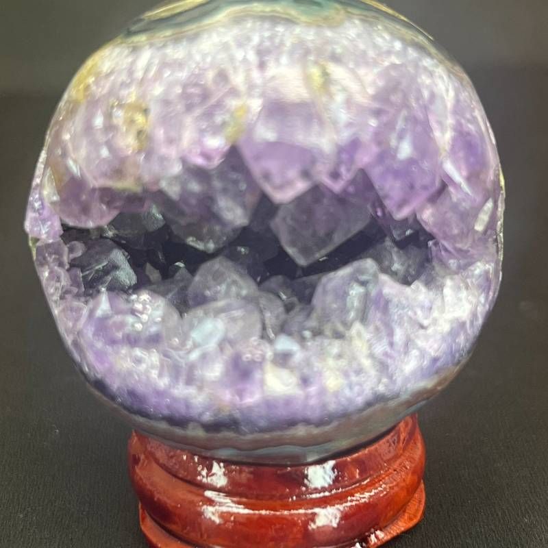 187：【高品質】アメジスト笑い口原石 台座付100g43mm クラスター