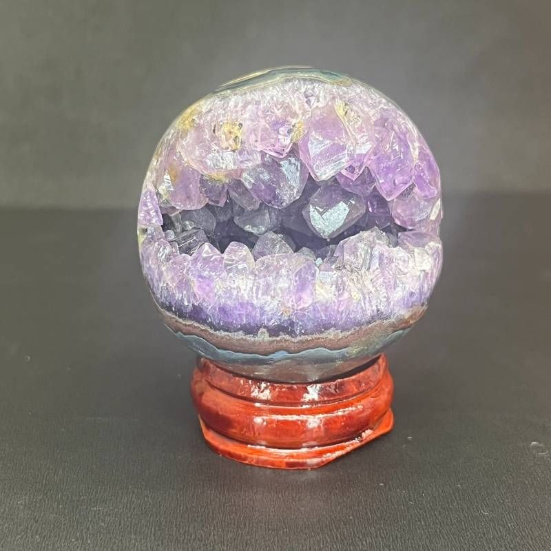 187：【高品質】アメジスト笑い口原石 台座付100g43mm クラスター