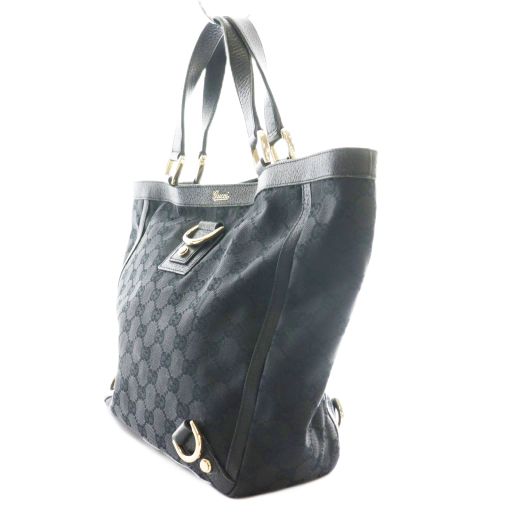 グッチ GUCCI アビー Abbey ハンドバッグ GGキャンバス レザー 黒  
