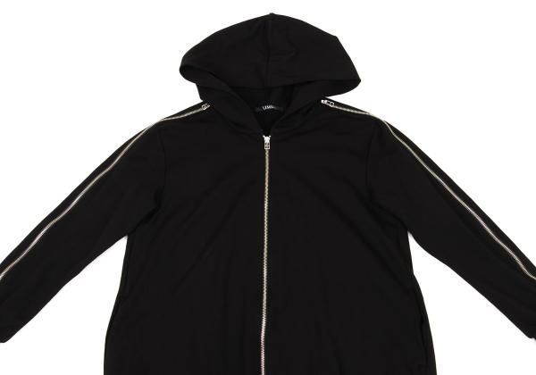 リミフゥLIMI feu ジッパーデザインロングフードパーカー 黒S - メルカリ
