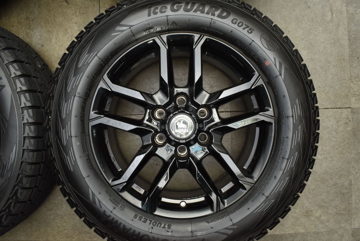 製 バリ溝 BISON 18 in 8 J 25 PCD 139 7 ヨコハマ アイスガード G 075 265 60 R プラド ハイラックス サーフ 18インチ タイヤ ホイールセット