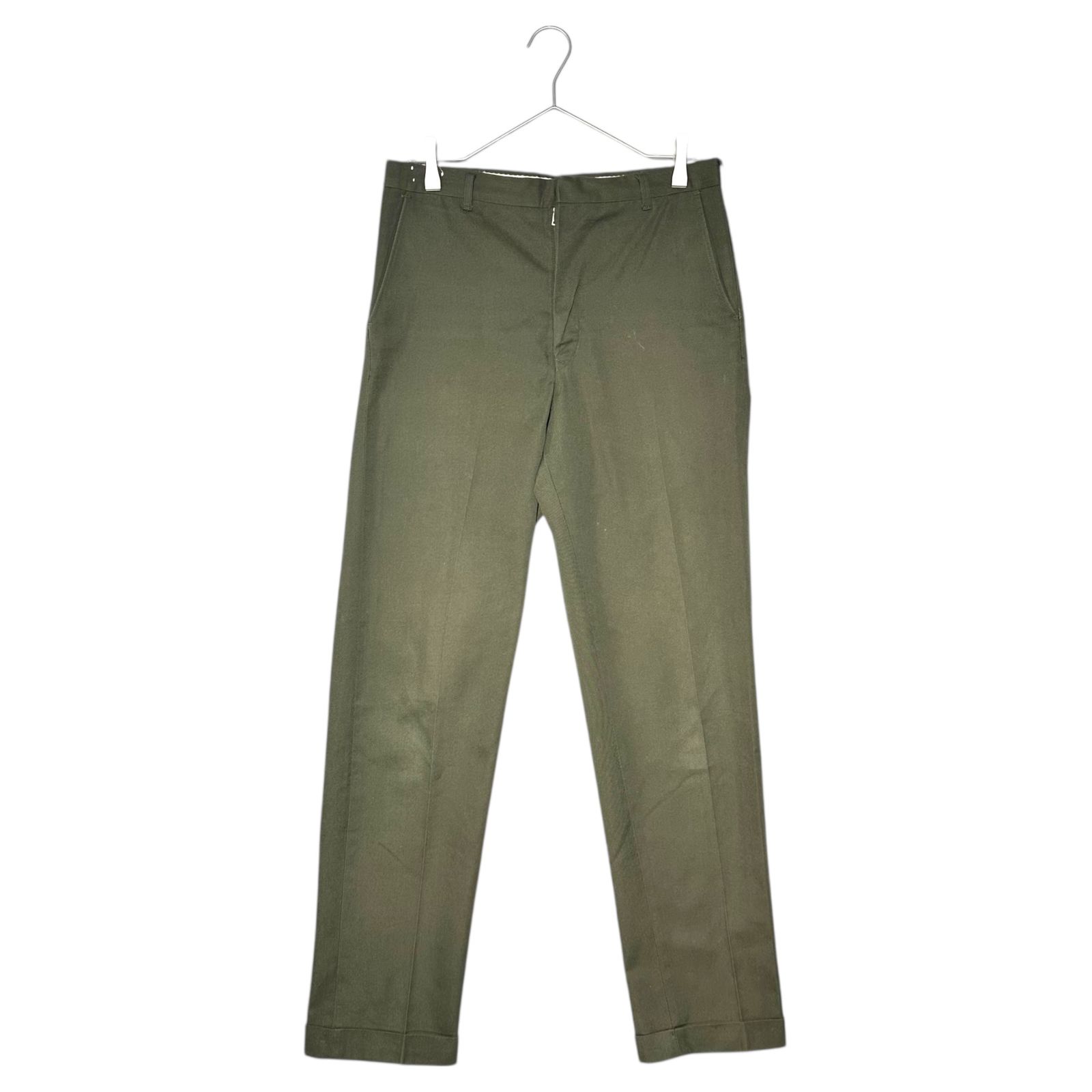 Levi's(リーバイス) 60's USA made CONMAR ZIP STA-PREST スタプレ テーパード スラックス 表記無(実寸W約79cm) オリーブ 推定60年代 ヴィンテージ パンツ
