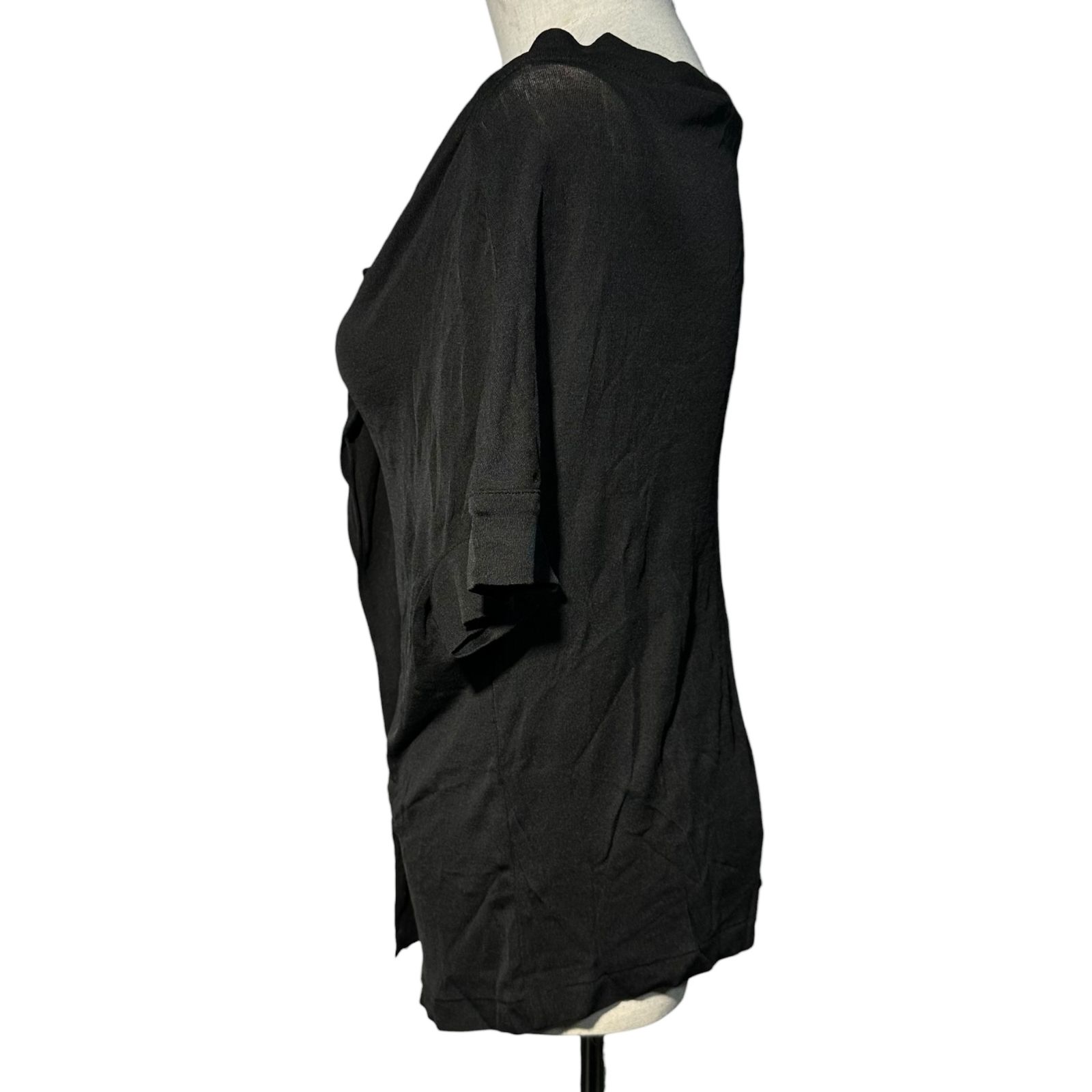 YOHJI NOIR ヨウジヤマモトプリュスノアール All Silk S Blouse オール シルク 半袖 ブラウス NY-T 02-430 3 ブラック