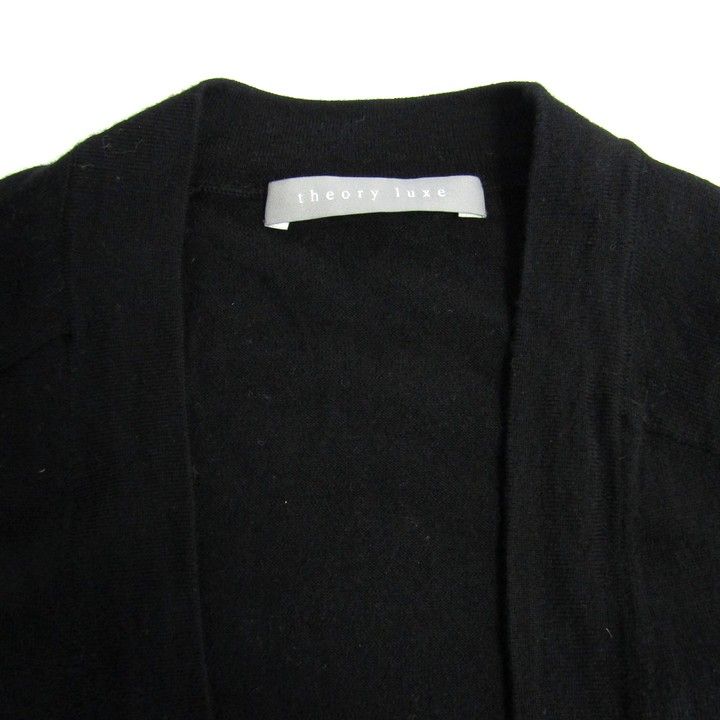 りこ　セオリーリュクス　theory luxeロングカーディガン　ブラック theory luxe(セオリーリュクス) カーディガン サイズ38 M レディース美