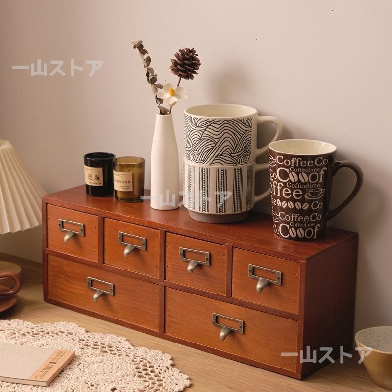 新品?未使用】 収納ボックス 木製 ミニチェスト 小物収納 デスク