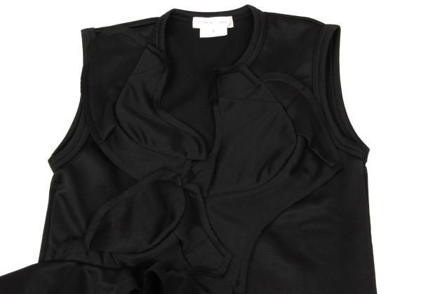 【BLACK COMME des GARCONS 】ノースリーブブラウス コムデギャルソンCOMME des GARCONS フリル切替ノースリーブトップス