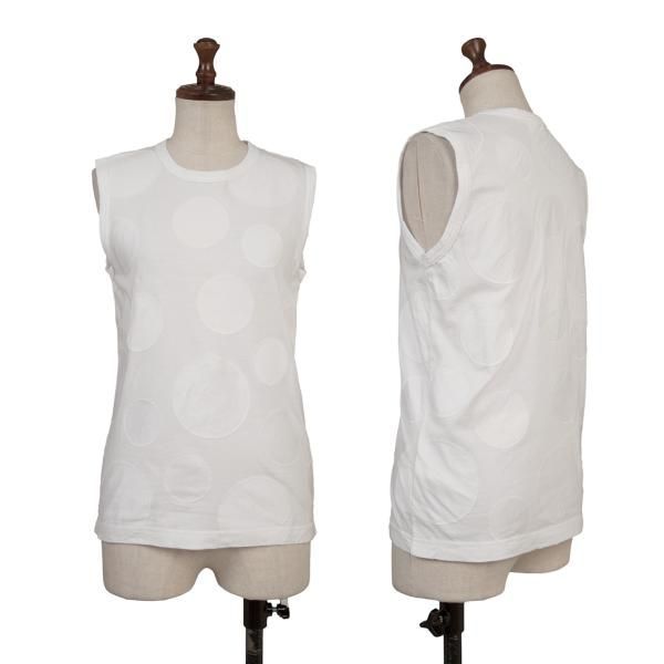 コムデギャルソンCOMME des GARCONS コットンドットパッチタンクトップ オフS