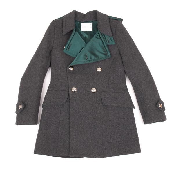 サカイsacai ウールボンディングメタルボタンコート チャコール緑3
