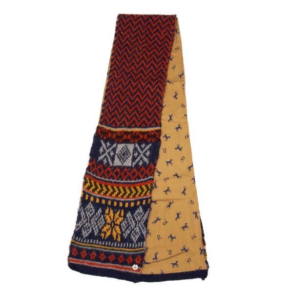 45rpm 45R エスニック柄裏ホースプリントストール 紺マルチ