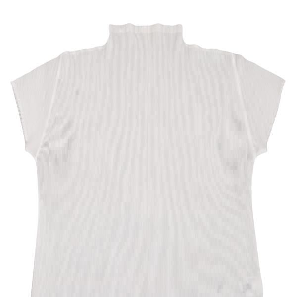 【美品】PLEATS PLEASE ミスト・白・サイズ3 プリーツプリーズPLEATS PLEASE ミストプリーツハイネックTシャツ 白3