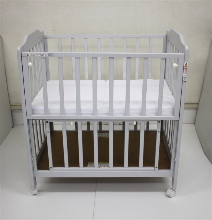 ミニタチベッド ミルキーグレーT カトージ ベビーベッド 寝台サイズ90