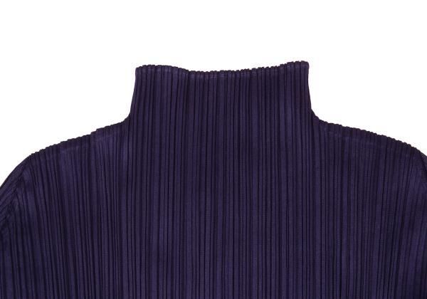 プリーツプリーズPLEATS PLEASE プリーツハイネックカットソー 紫3