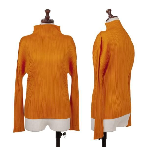 ISSEY MIYAKE プリーツプリーズ ハイネック長袖トップス PLEATS PLEASE