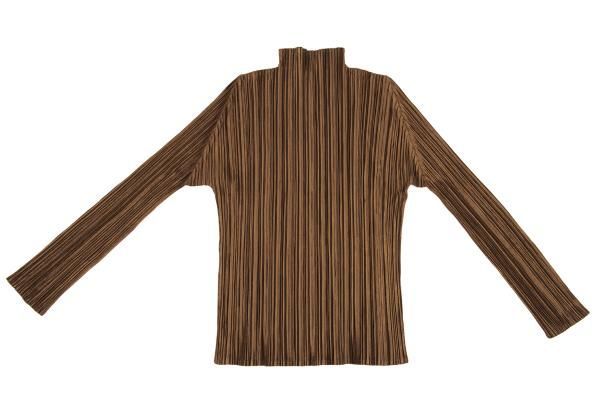 プリーツプリーズPLEATS PLEASE 光沢プリーツハイネックカットソー