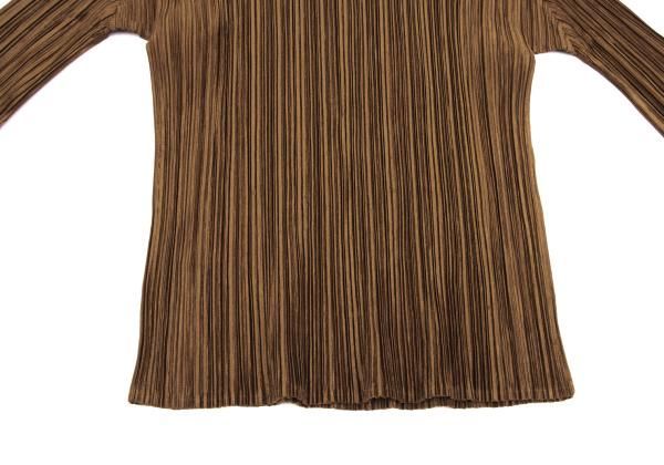 プリーツプリーズPLEATS PLEASE 光沢プリーツハイネックカットソー