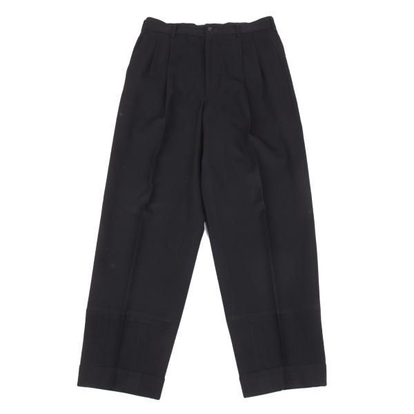 良品 コム デ ギャルソン シャツ 2タック ウール ギャバ パンツ ブラック コムデギャルソン オムCOMME des GARCONS HOMME ウールギャバヘム切替