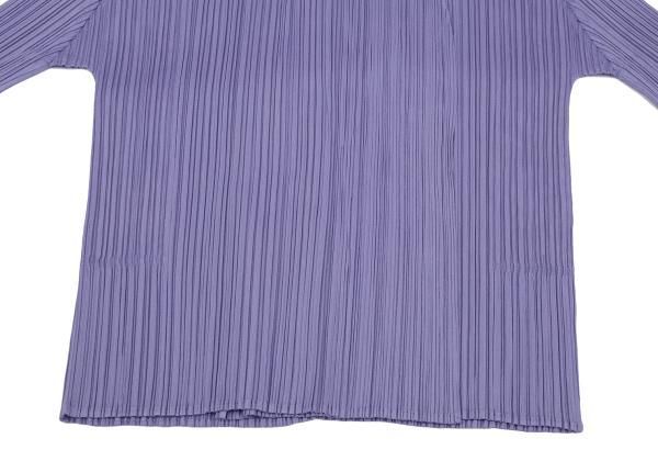 プリーツプリーズPLEATS PLEASE 七分袖プリーツボタンレスカーディガン