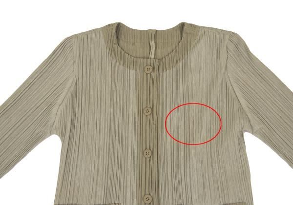 極美品✨PLEATS PLEASE プリーツ　ベージュ　ノーカラージャケット プリーツプリーズPLEATS PLEASE プリーツノーカラージャケット