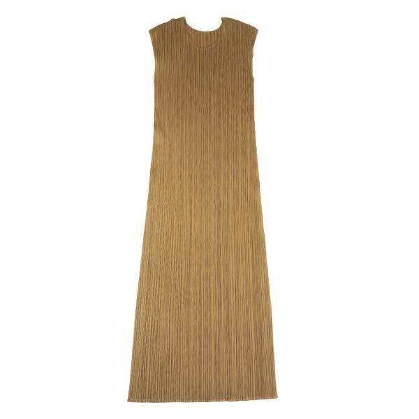 プリーツプリーズPLEATS PLEASE プリーツノースリーブロングワンピース