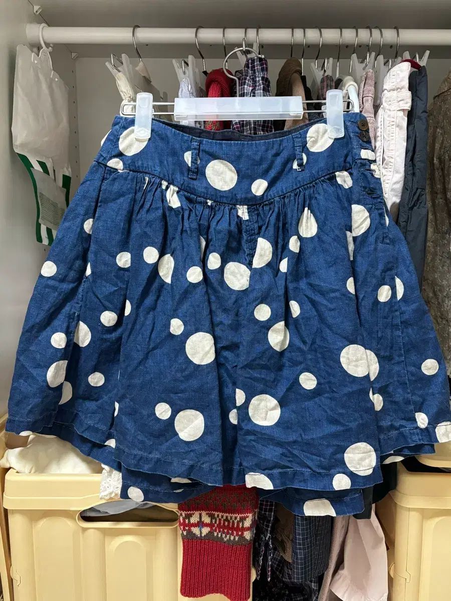 KAPITAL キャピタル ドット スカンツ ネイビー 森ガール