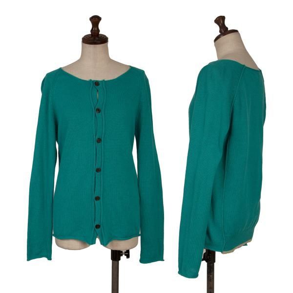 ワイズY's コットンカシミヤアウトシームデザインニットカーディガン ターコイズ2