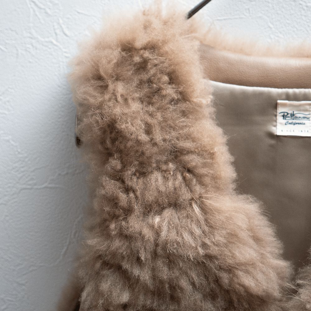 Ron Herman ロンハーマン リアルファー ゴートレザー ベスト ベージュ