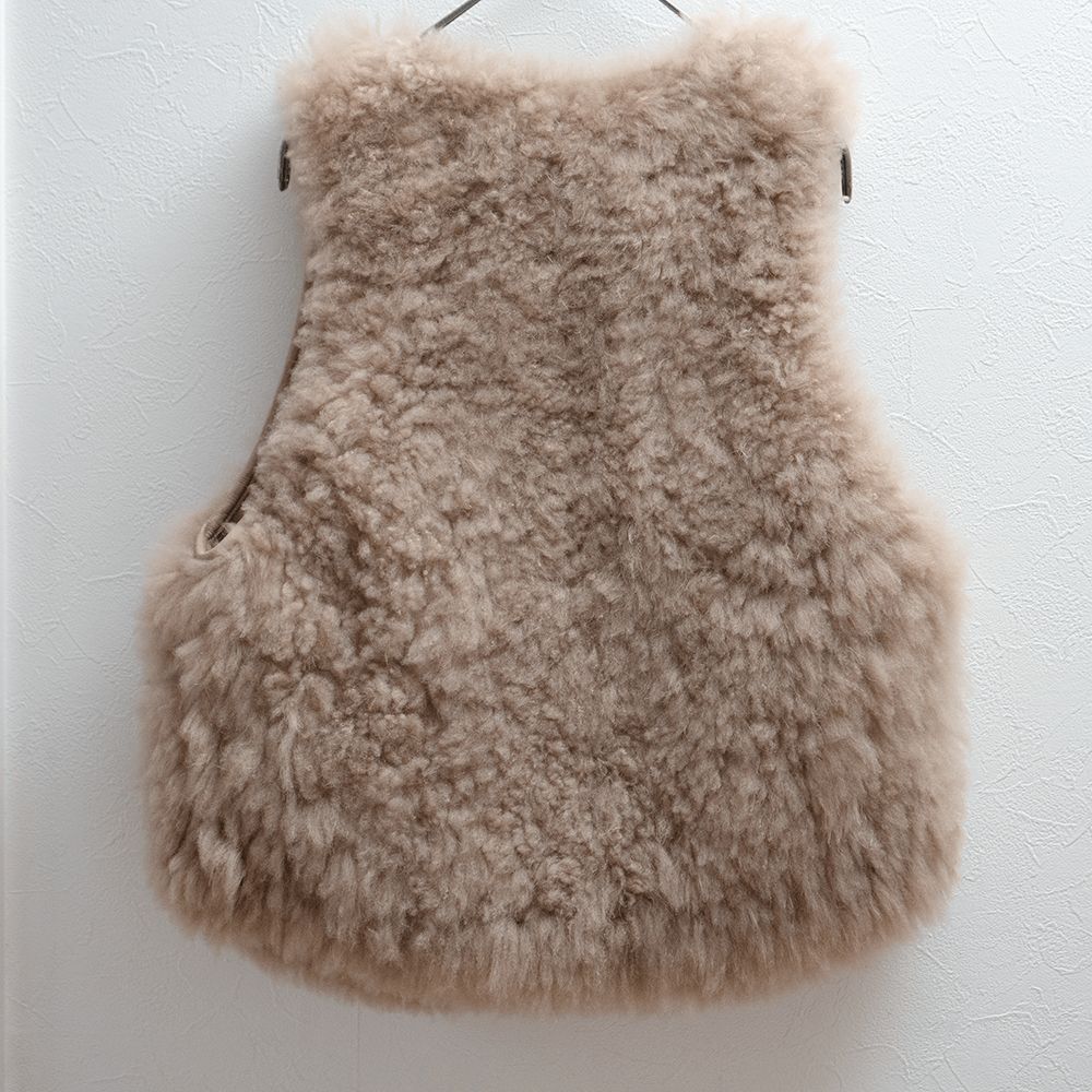 Ron Herman ロンハーマン リアルファー ゴートレザー ベスト ベージュ