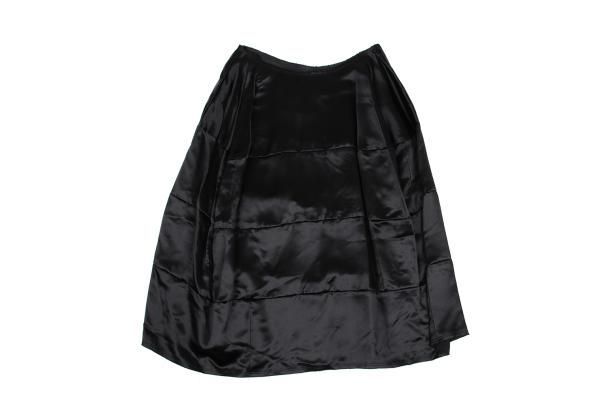 コムデギャルソンCOMME des GARCONS シルク混螺旋切替スカート 黒SS