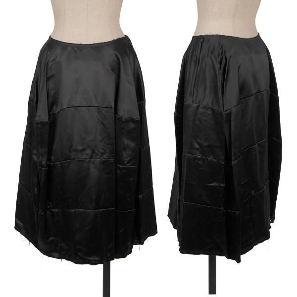コムデギャルソンCOMME des GARCONS シルク混螺旋切替スカート 黒SS