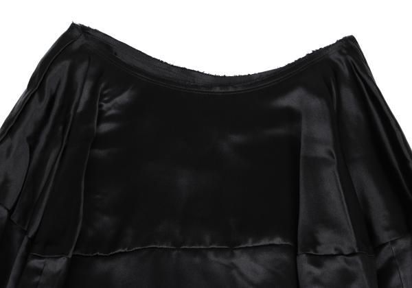 コムデギャルソンCOMME des GARCONS シルク混螺旋切替スカート 黒SS