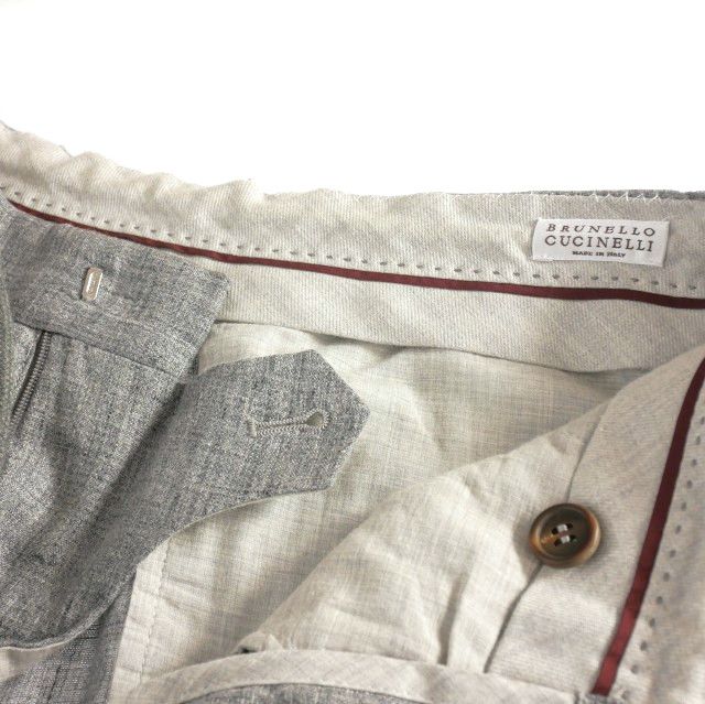 ブルネロクチネリ BRUNELLO CUCINELLI ツータック リネンテーパード