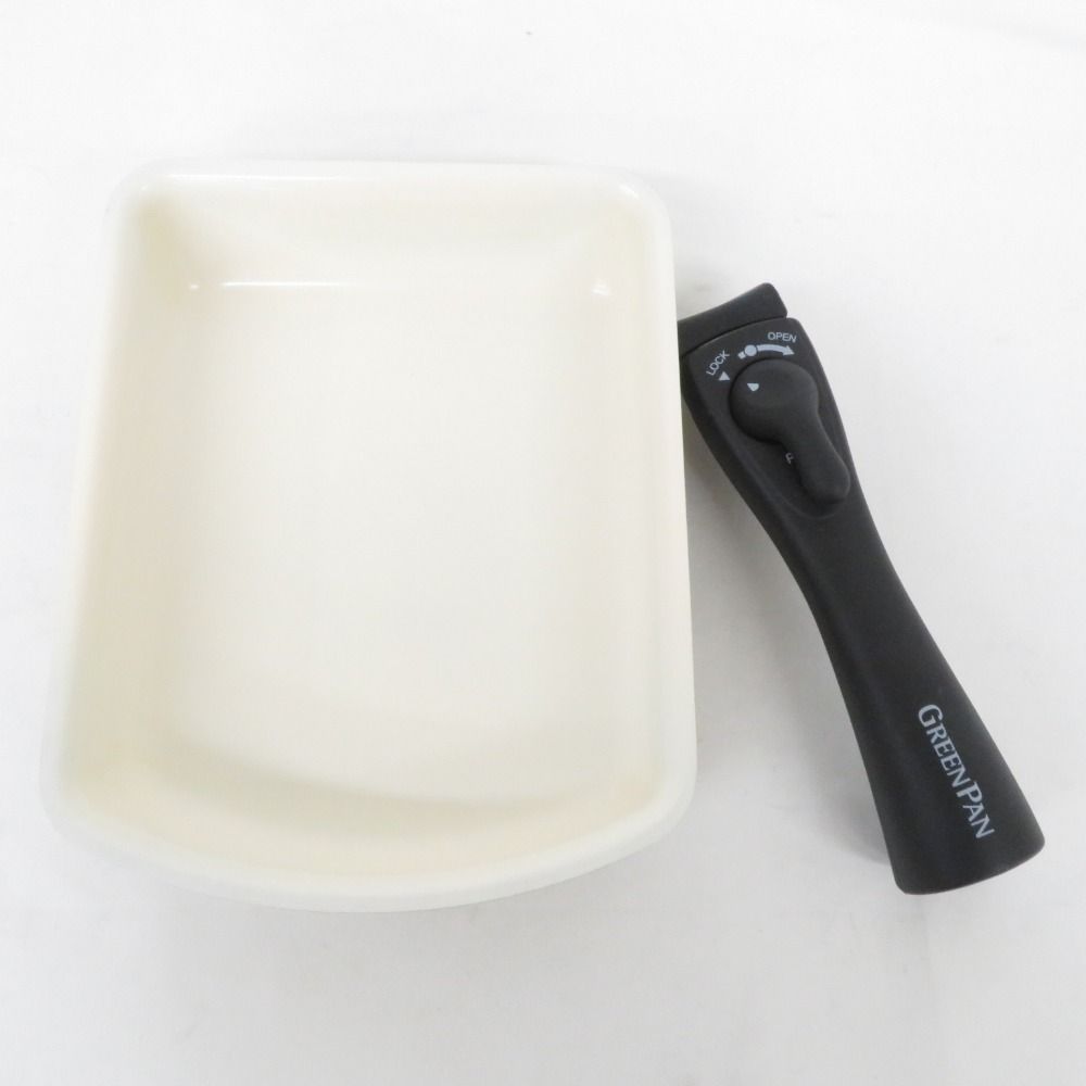 調理器具 グリーンパン セット 鍋 片手鍋 フライパン20 cm 25 卵焼き用 ガラス蓋 保存蓋 ハンドル付き 取っ手着脱式 ホワイト